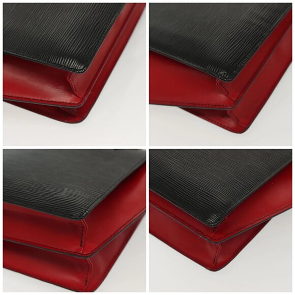LOUIS VUITTON Epi Bicolor Varenne Hand Bag Black Red M52387 LV Auth 139124 - Picture 15 of 16